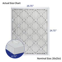 Load image into Gallery viewer, 20x25x1 MERV8 Pleated HVAC HC Furnace Air Filter 6-Pack