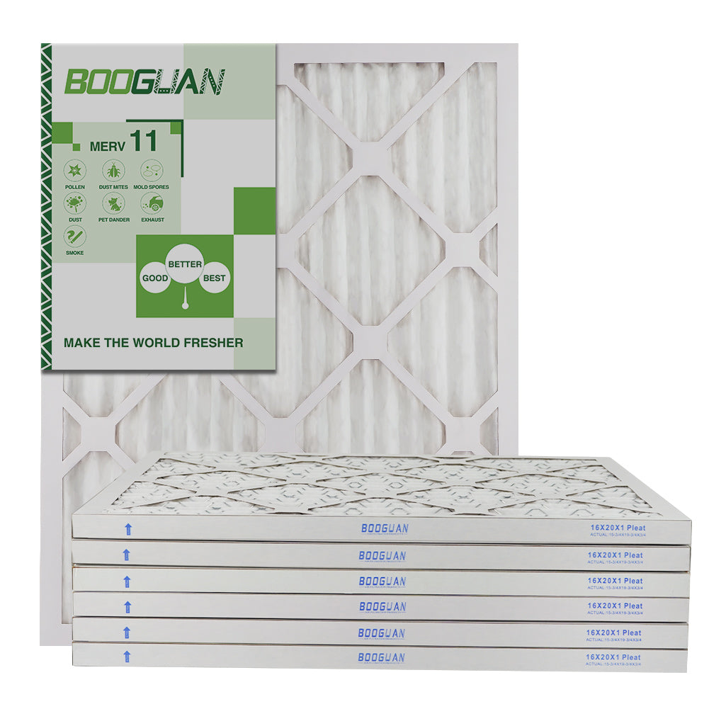 16x20x1 MERV11 Pleated HVAC HC Furnace Air Filter 6-Pack
