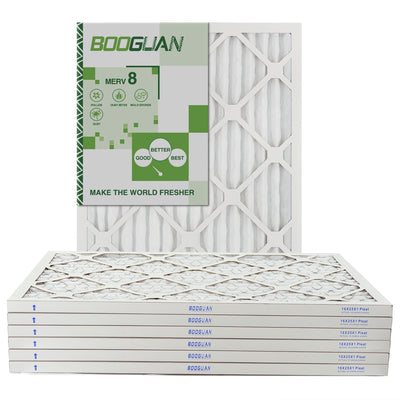 16x25x1 MERV8 Pleated HVAC HC Furnace Air Filter 6-Pack