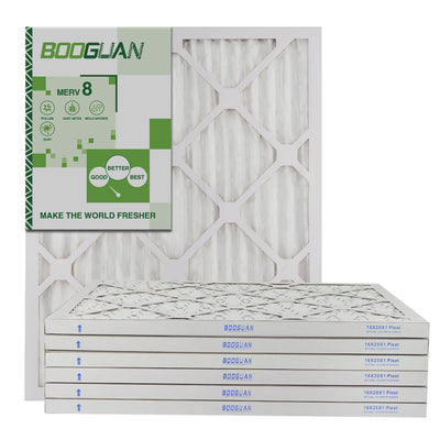 16x20x1 MERV8 Pleated HVAC HC Furnace Air Filter 6-Pack