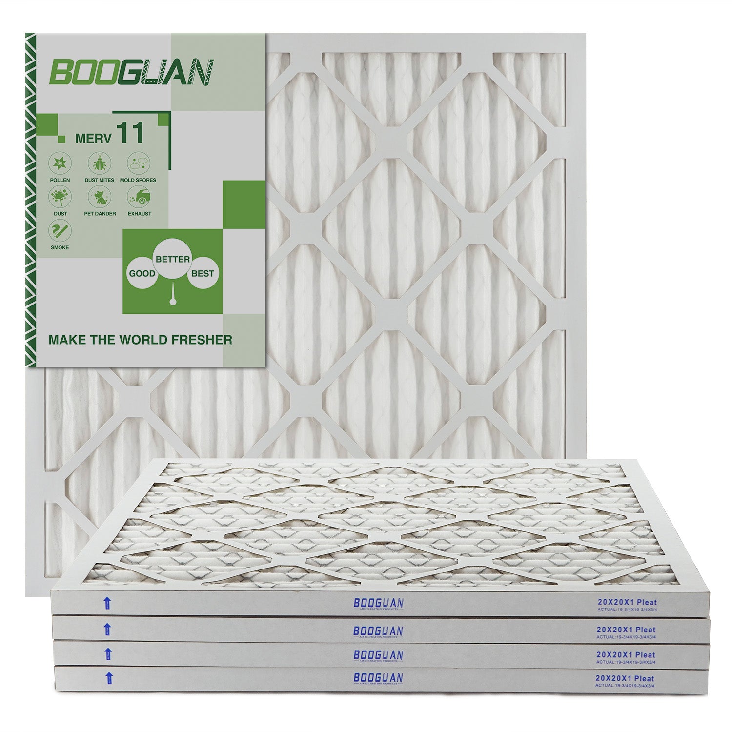 20x20x1 MERV11 Pleated HVAC HC Furnace Air Filter 4-Pack
