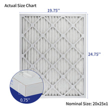Load image into Gallery viewer, 20x25x1 MERV8 Pleated HVAC HC Furnace Air Filter 4-Pack

