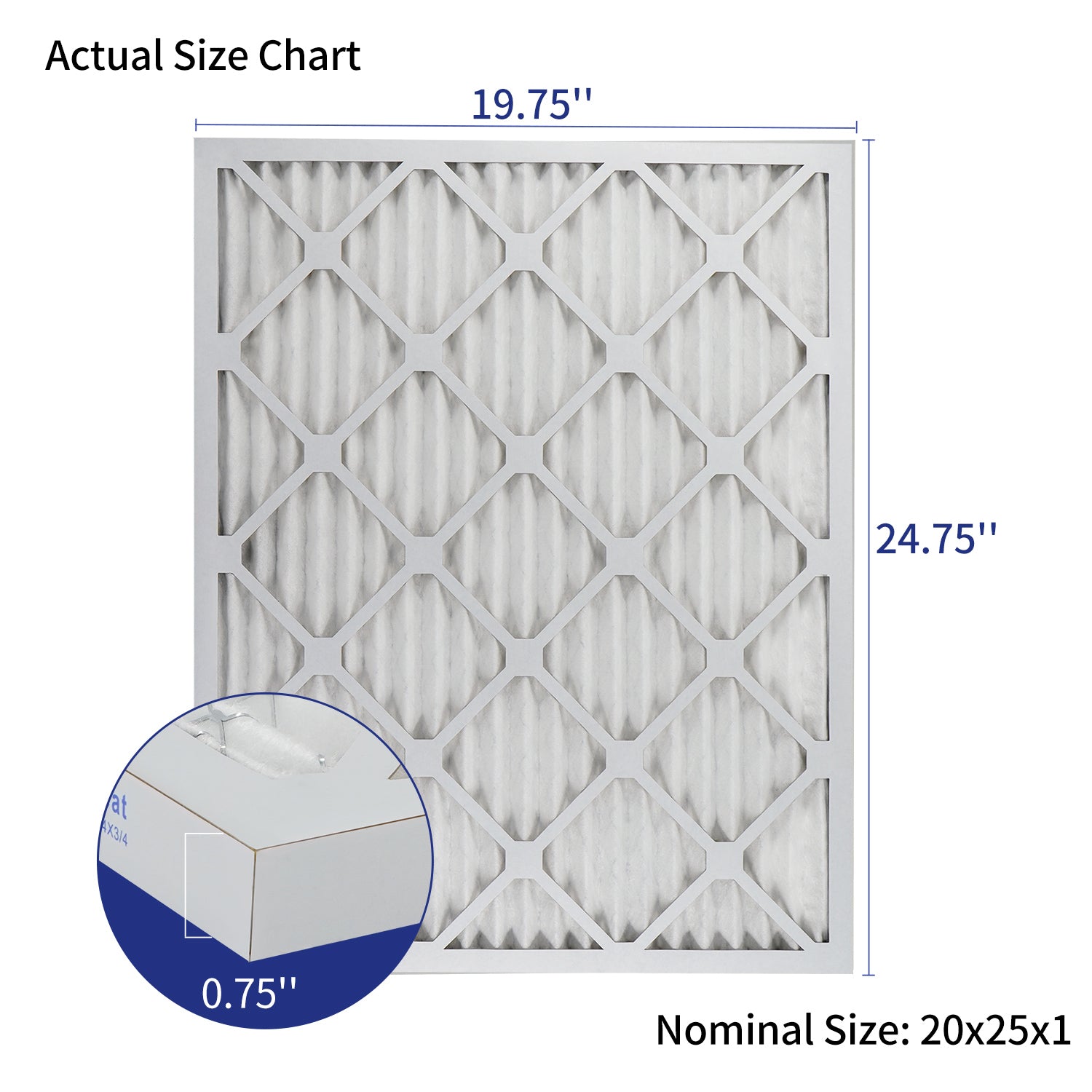 20x25x1 MERV11 Pleated HVAC HC Furnace Air Filter 4-Pack