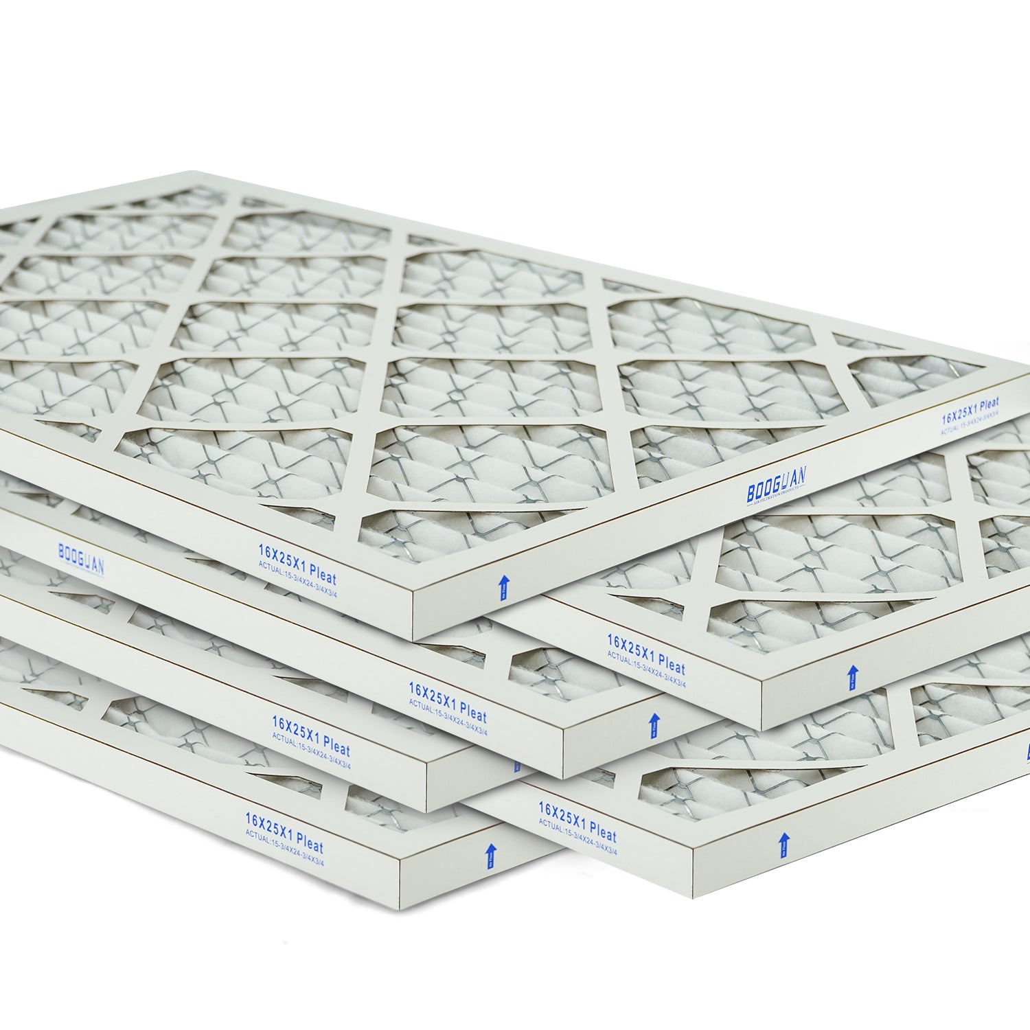 16x25x1 MERV11 Pleated HVAC HC Furnace Air Filter 6-Pack